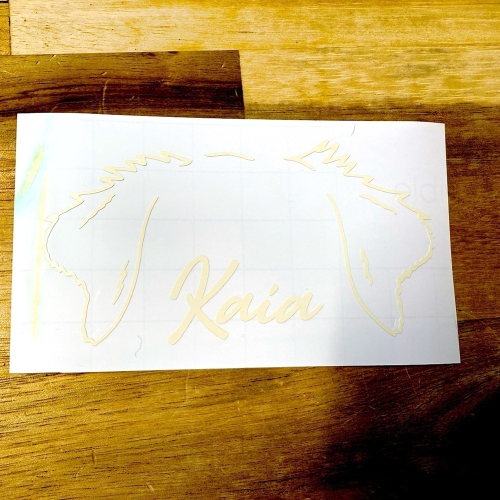 Personalized Dog Ears - Aussie Sticker Decal